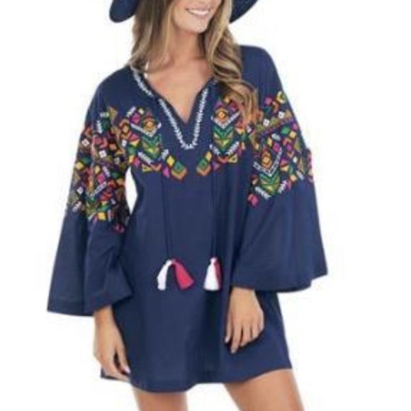 NWT Navy Tillery Cover Up/Tunic By MUD PIE - Picture 3 of 3